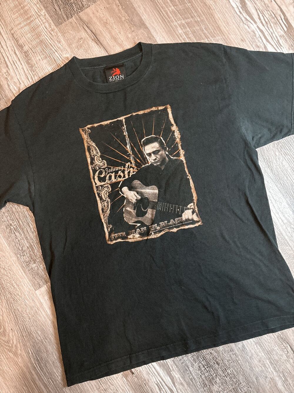 vintage johnny cash the man in black tee tshirt
